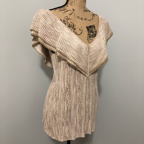 White House Black Market Sweaters - {WHBM} Metallic Deep V Neck Sleeveless Sweater